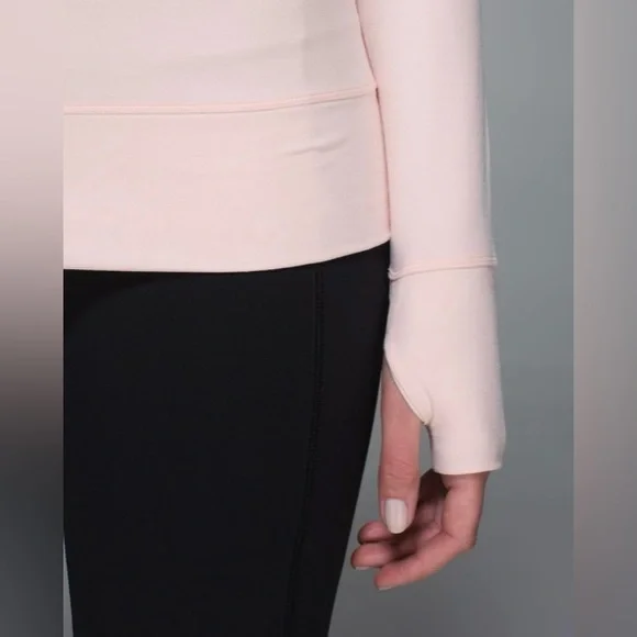 Lululemon Just Breathe Long Sleeve Heathered Parfait Pink Size 6 or Medium - Picture 12 of 14